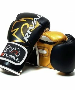 RIVAL BOXING RIVAL RB7 FITNESS PLUS BAG GLOVES - BLACK/GOLD STRIKING