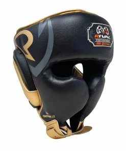 RIVAL BOXING RIVAL RHG100 PROFESSIONAL HEADGEAR - BLACK/GOLD STRIKING