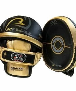 RIVAL BOXING RIVAL RPM100 PROFESSIONAL PUNCH MITTS - BLACK/GOLD STRIKING