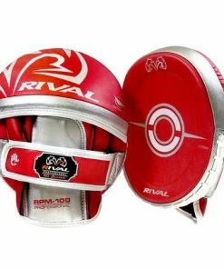 RIVAL BOXING RIVAL RPM100 PROFESSIONAL PUNCH MITTS - RED/SILVER