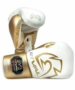 RIVAL BOXING RIVAL RS100 PROFESSIONAL SPARRING GLOVES - WHITE/GOLD