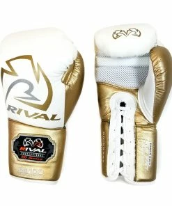 RIVAL BOXING RIVAL RS100 PROFESSIONAL SPARRING GLOVES - WHITE/GOLD
