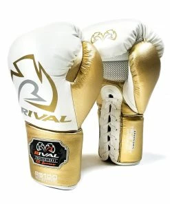 RIVAL BOXING RIVAL RS100 PROFESSIONAL SPARRING GLOVES - WHITE/GOLD