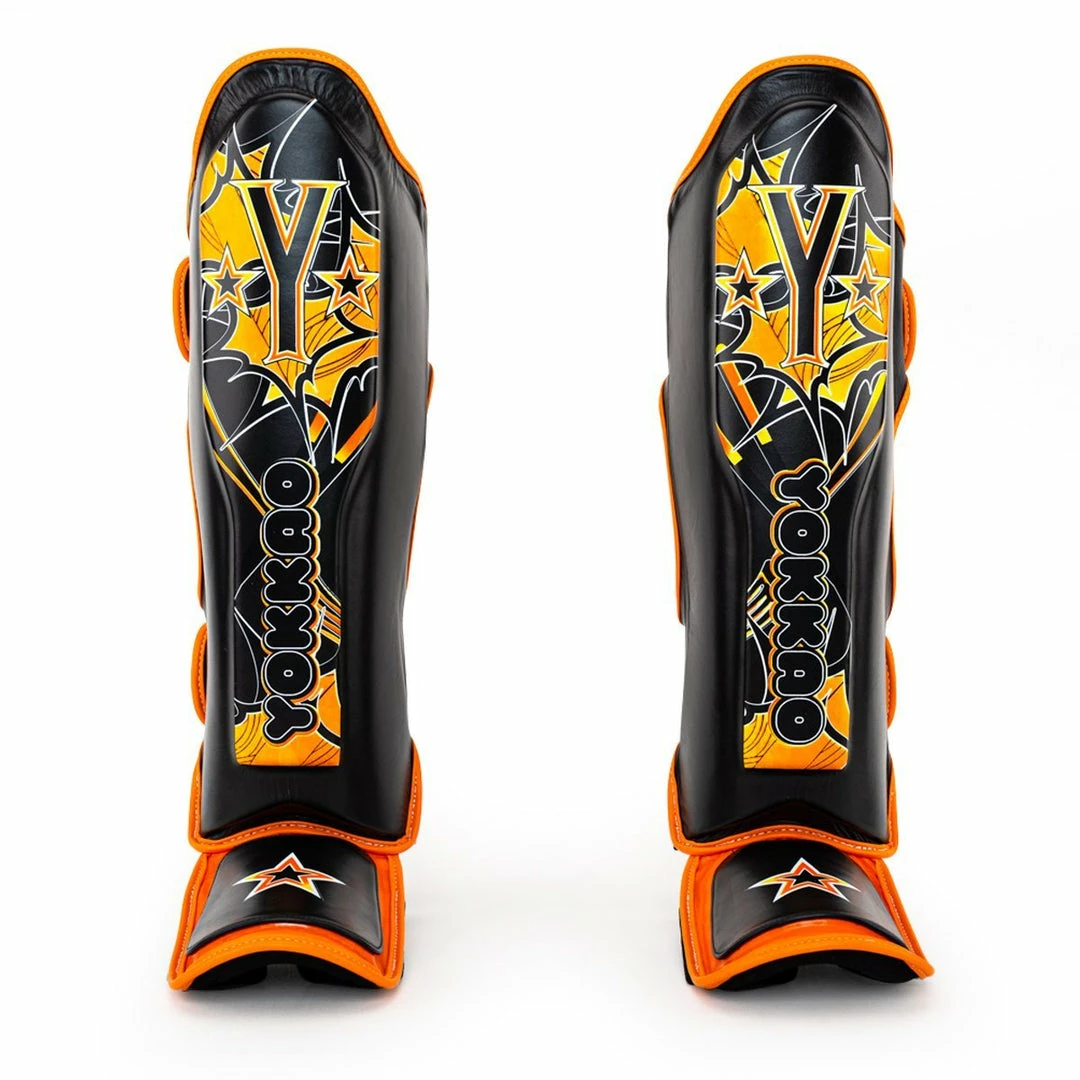 Yokkao PAD THAI SHIN GUARDS - BLACK STRIKING