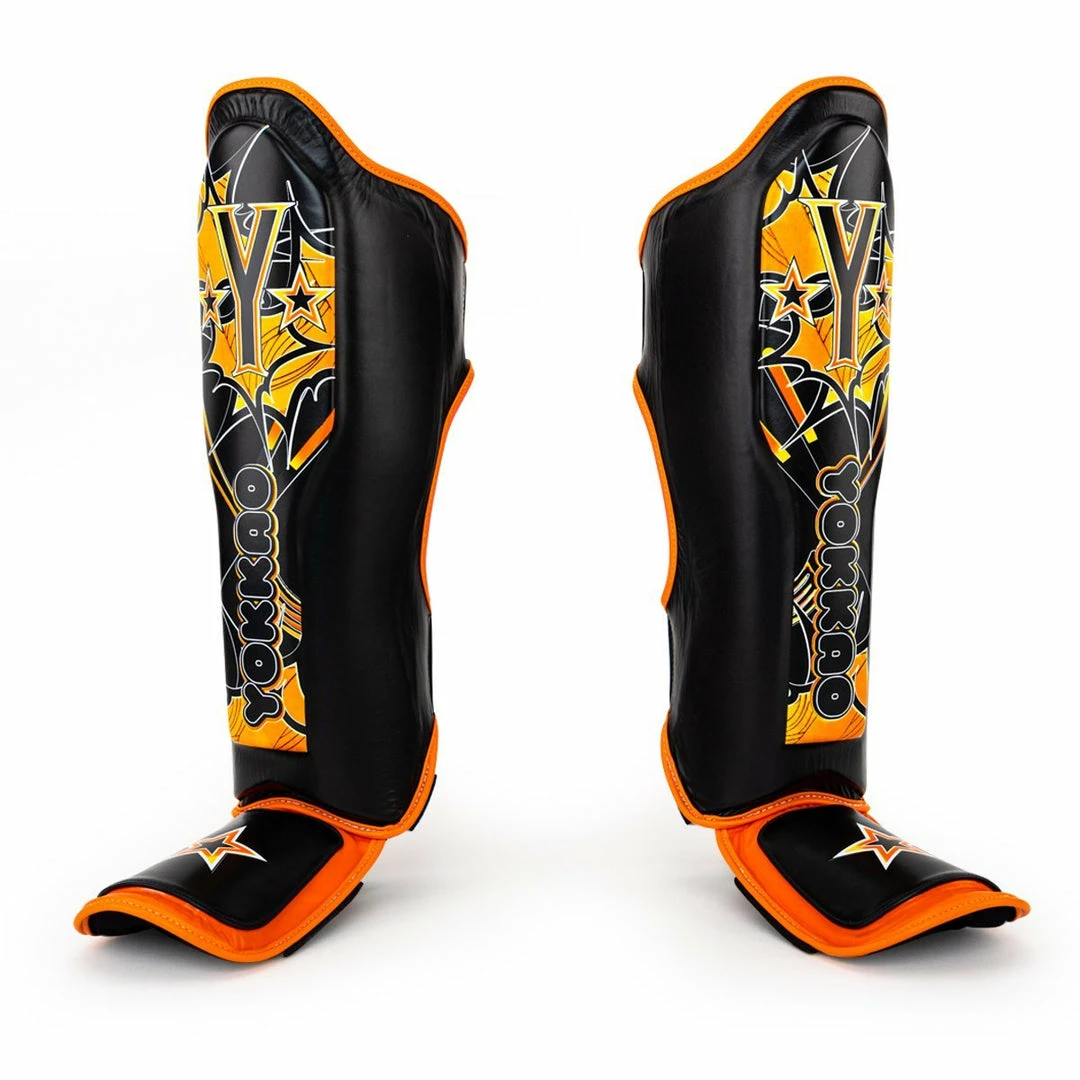 Yokkao PAD THAI SHIN GUARDS - BLACK STRIKING