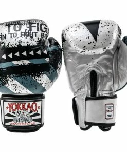 Yokkao HUSTLE SILVER/BLACK MUAY THAI GLOVES