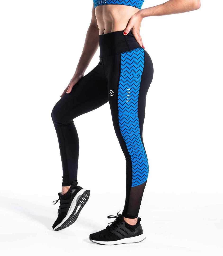 VIRUS UTILITY HIGH RISE COMPRESSION PANTS - BLACK/LEGACY BLUE BJJ