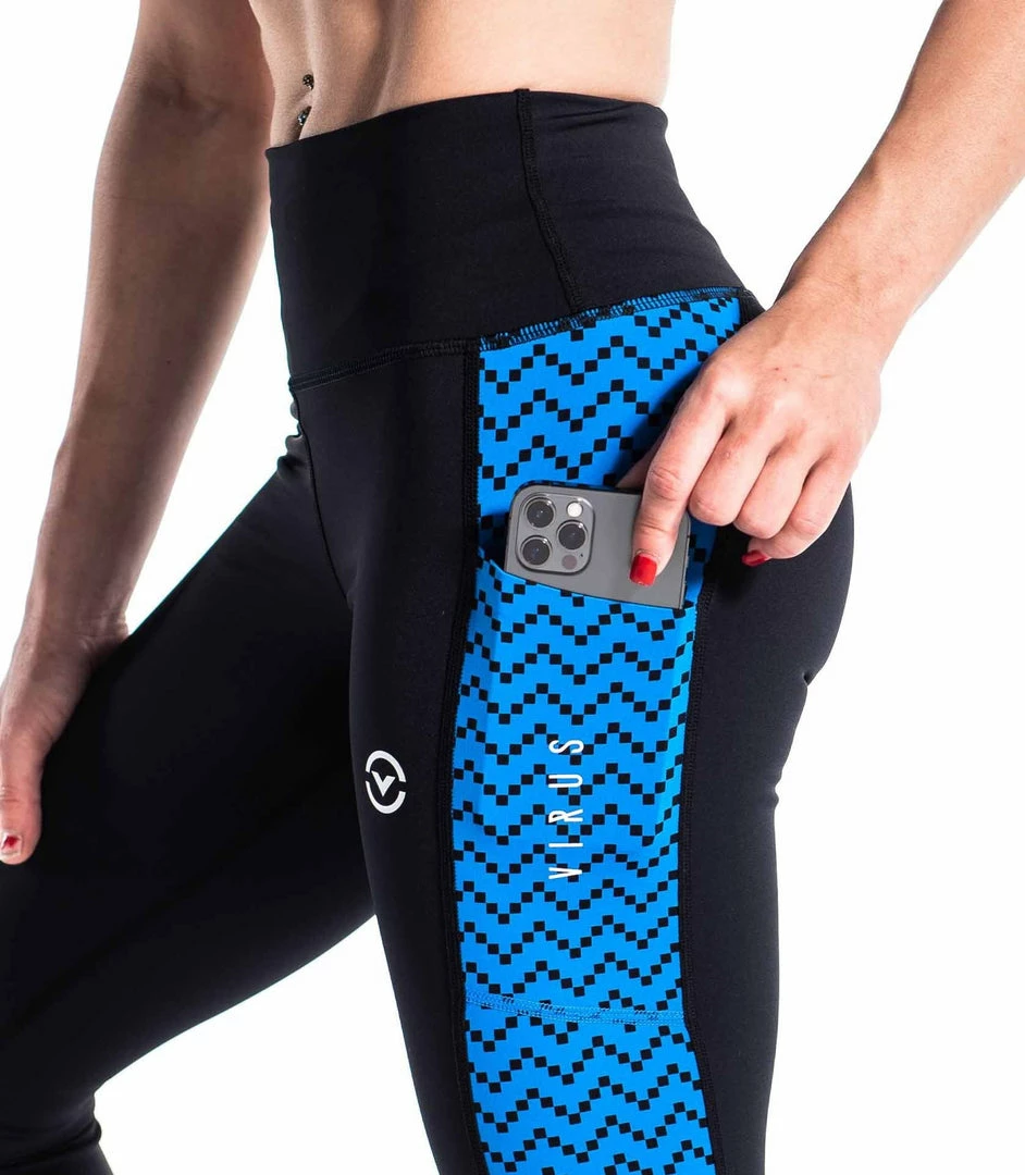 VIRUS UTILITY HIGH RISE COMPRESSION PANTS - BLACK/LEGACY BLUE BJJ