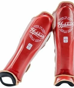 YOKKAO VINTAGE RED SHIN GUARDS STRIKING